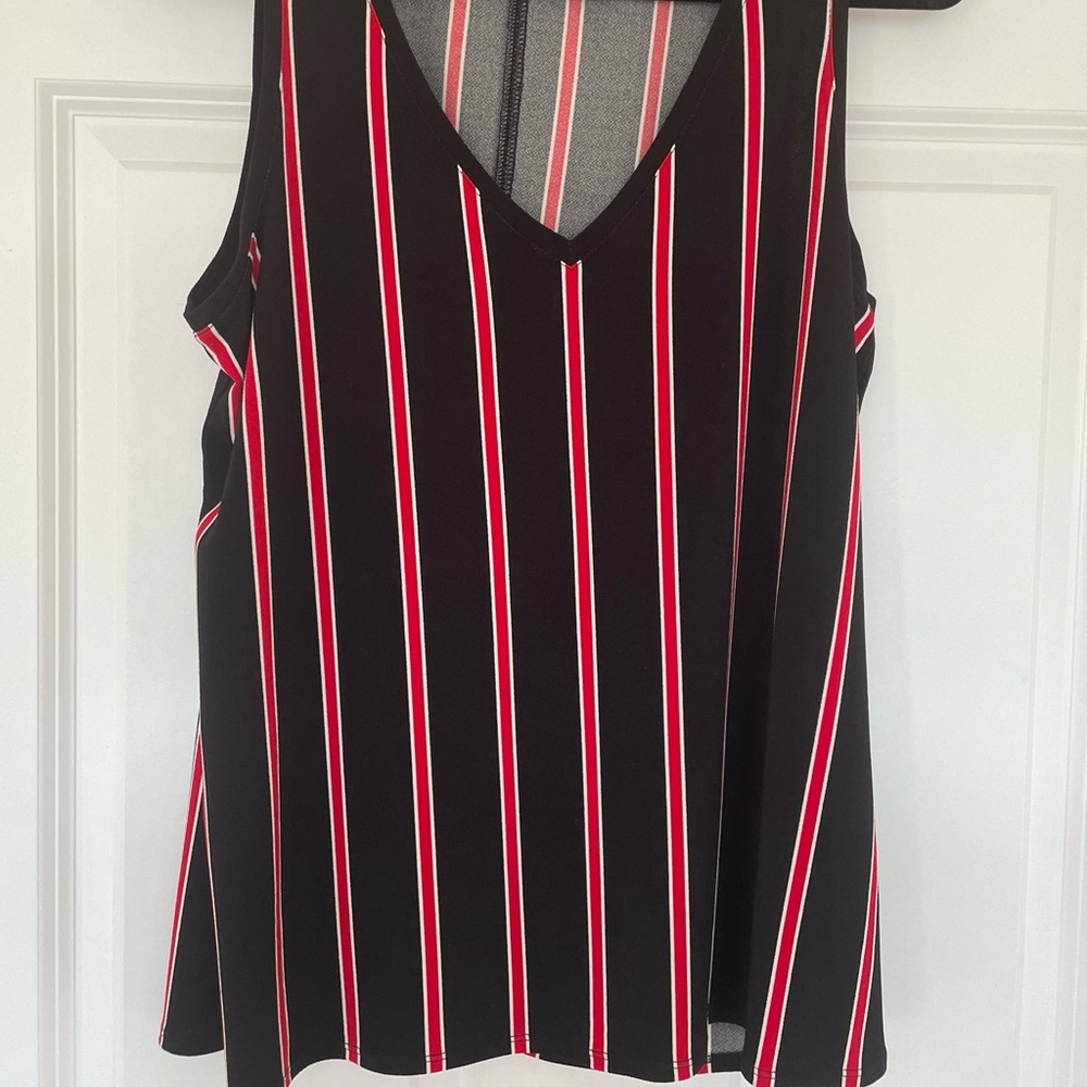Striped V-neck Tank Top